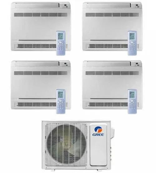 GREE Multi Gen2 Series 36,000 BTU 4-Zone Mini Floor Console 9K 9K 9K 9K Ductless Mini-Split System