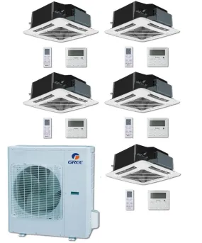 GREE Multi Gen2 Series 42,000 BTU 5-Zone Ceiling Cassette 12K 12K 12K 12K 12K Ductless Mini-Split System