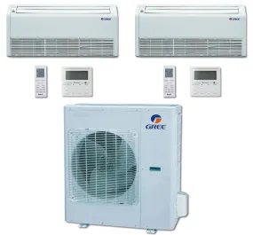 GREE Multi  Ultra Series 24,000 BTU 2-Zone Universal Floor/Ceiling 12K 12K Ductless Mini-Split System