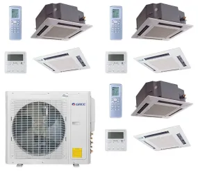 GREE Multi  Ultra Series 24,000 BTU 3-Zone Ceiling Cassette 12K 12K 12K Ductless Mini-Split System