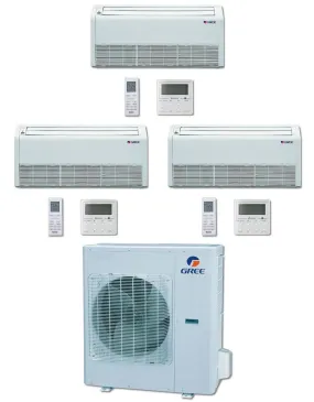 GREE Multi  Ultra Series 24,000 BTU 3-Zone Universal Floor/Ceiling 9K 9K 9K Ductless Mini-Split System
