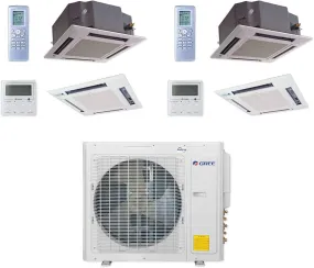 GREE Multi  Ultra Series 36,000 BTU 2-Zone Ceiling Cassette 12K 18K Ductless Mini-Split System