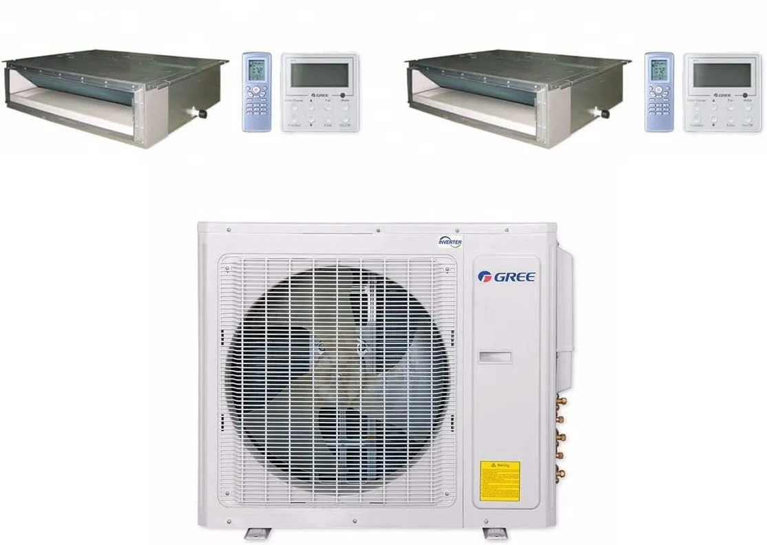 GREE Multi  Ultra Series 36,000 BTU 2-Zone Concealed Duct 24K 24K Ductless Mini-Split System