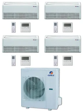 GREE Multi  Ultra Series 36,000 BTU 4-Zone Universal Floor/Ceiling 9K 9K 12K 12K Ductless Mini-Split System