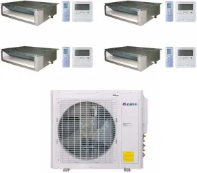 GREE Multi  Ultra Series 42,000 BTU 4-Zone Concealed Duct 9K 12K 12K 24K Ductless Mini-Split System