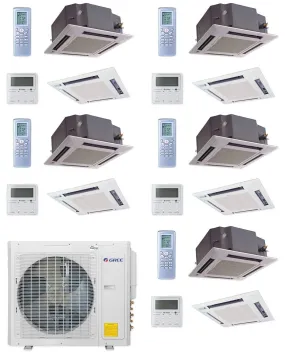 GREE Multi  Ultra Series 42,000 BTU 5-Zone Ceiling Cassette 12K 12K 12K 12K 12K Ductless Mini-Split System