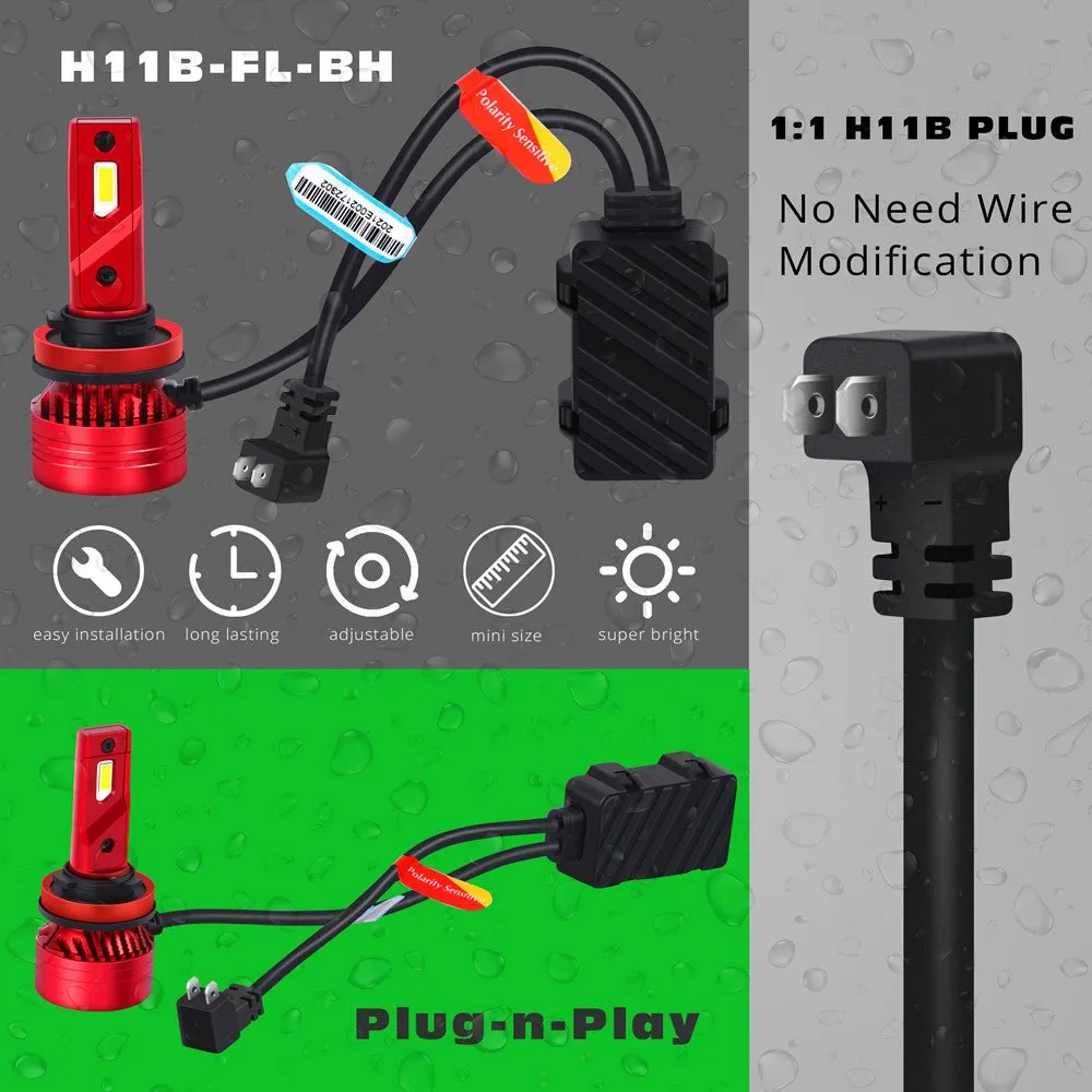 H9B H11B LED Forward Lightings Bulbs Plug-n-Play Conversion Kits Upgrade