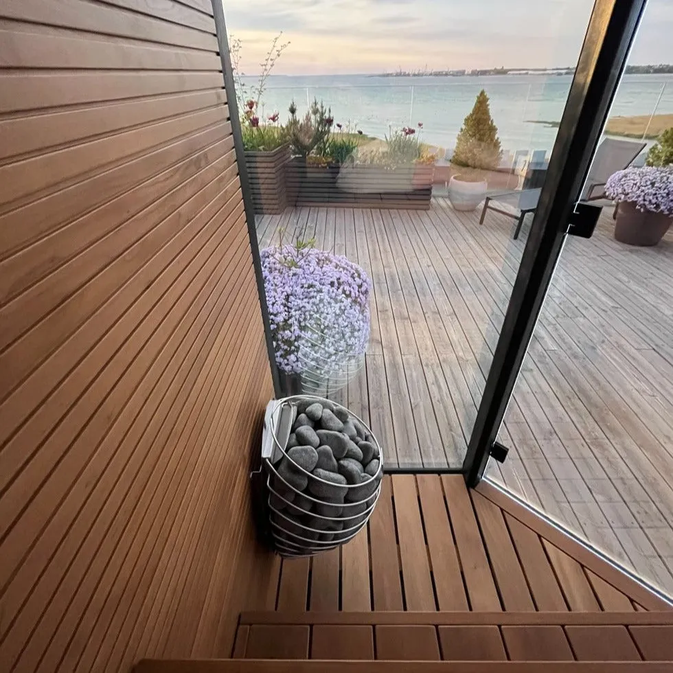 Haljas Hele Glass Mini | 3-Person Pre-Assembled Luxury Outdoor Glass Traditional Sauna