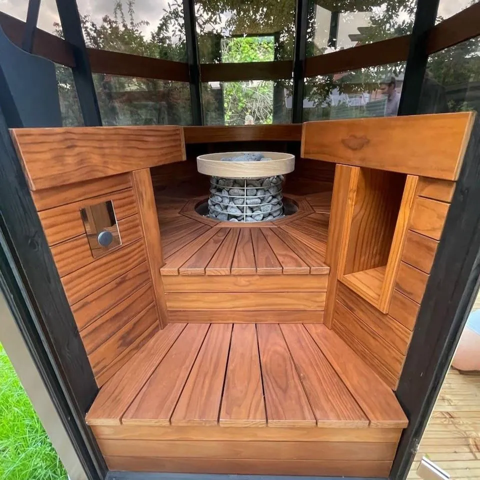 Haljas Hele Single | 7-Person Pre-Assembled Luxury Outdoor Glass Traditional Sauna