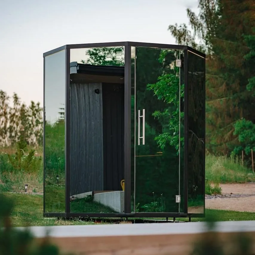 Haljas Hele Single | 7-Person Pre-Assembled Luxury Outdoor Glass Traditional Sauna