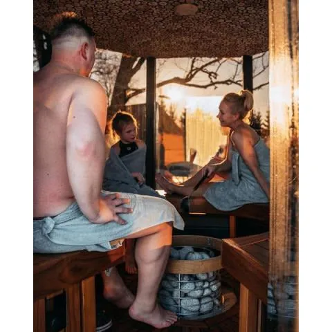 Haljas Hele Single | 7-Person Pre-Assembled Luxury Outdoor Glass Traditional Sauna