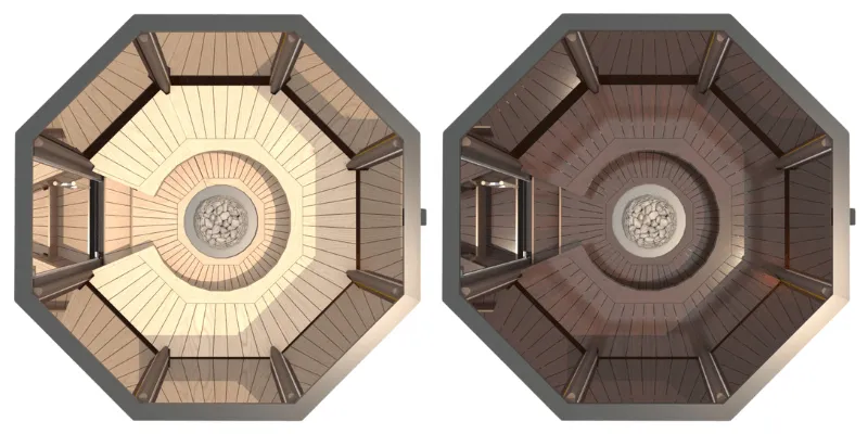 Haljas Hele Single | 7-Person Pre-Assembled Luxury Outdoor Glass Traditional Sauna