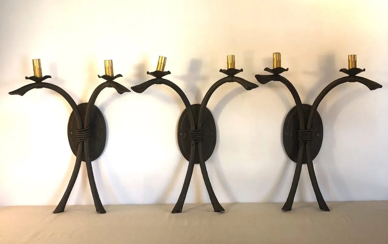 Hammerton Wall Light Sconce, Large, Bronze, 2-Candlestick