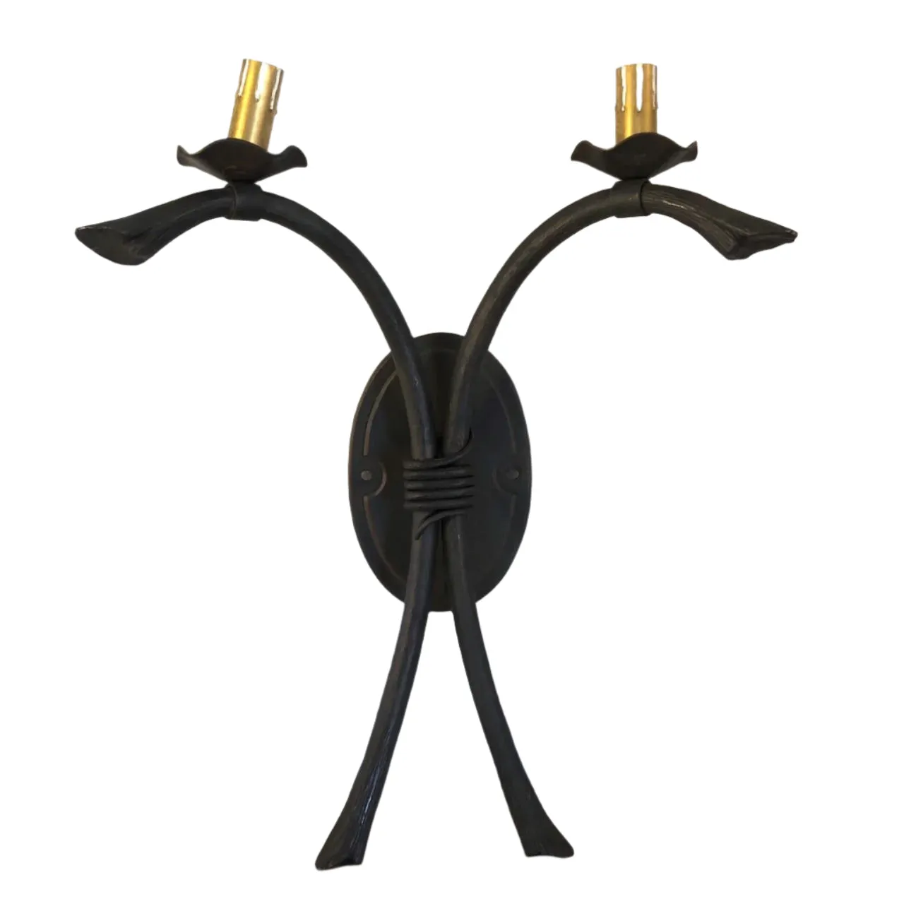 Hammerton Wall Light Sconce, Large, Bronze, 2-Candlestick