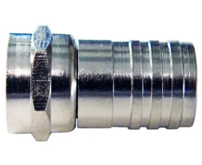 Hex Crimp-On F-Type Connector with Attached O-Ring for RG6 Coaxial Cable