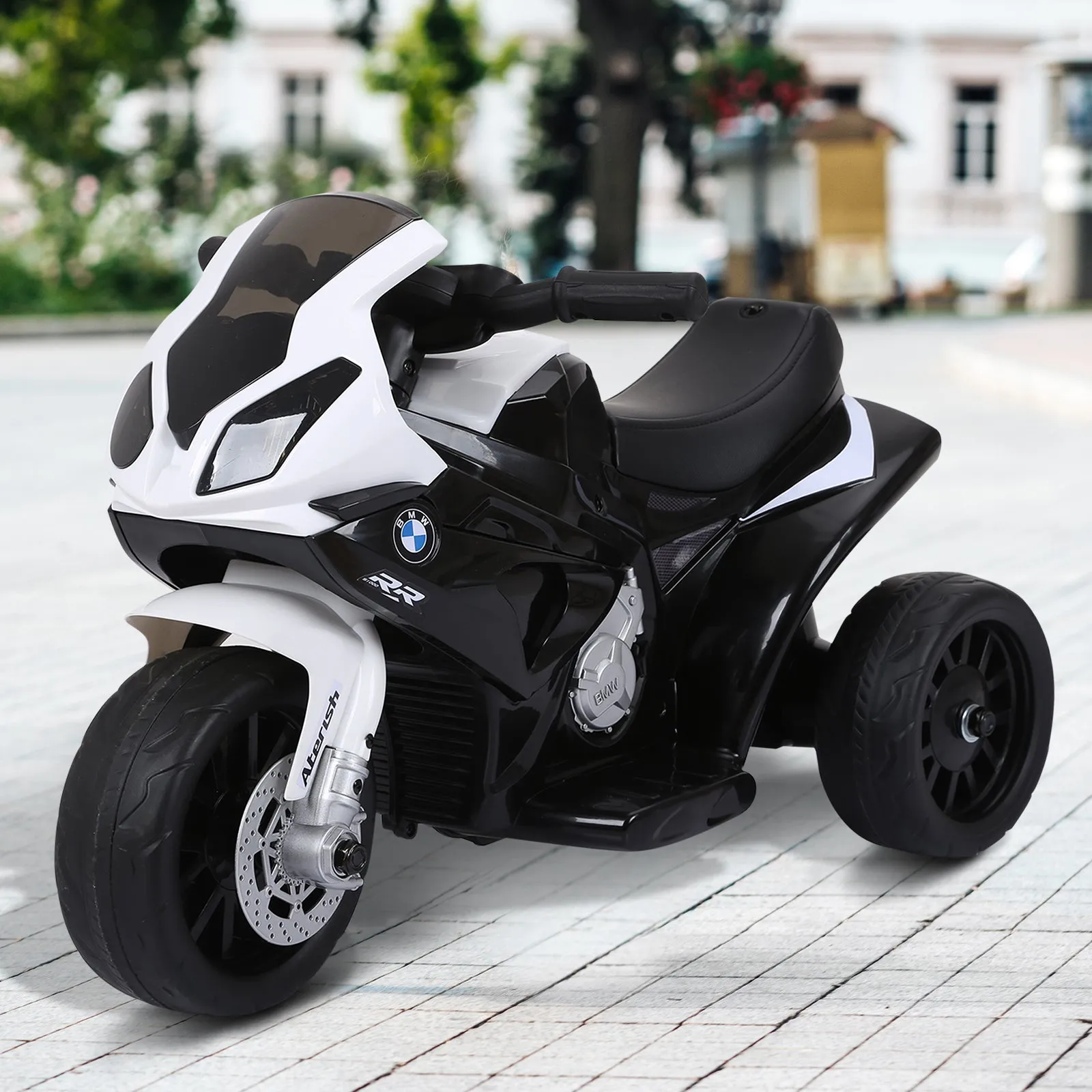 HOMCOM Kids Black Electric Ride on Motorcycle BMW S1000RR with Headlights Music