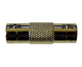 Inline Coupler with Double BNC Female connectors compatible with both RG6 and RG59 cables.