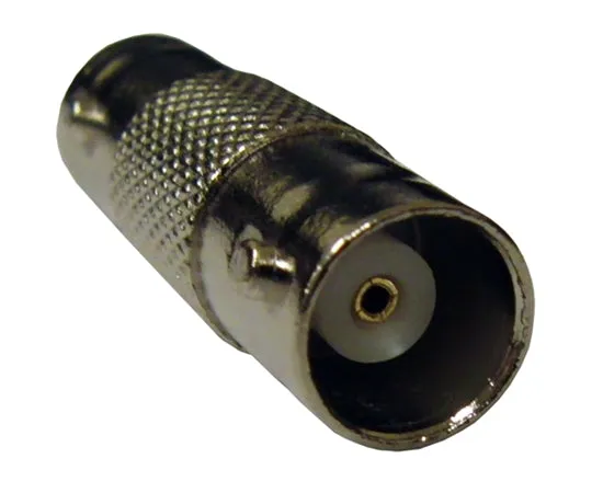 Inline Coupler with Double BNC Female connectors compatible with both RG6 and RG59 cables.