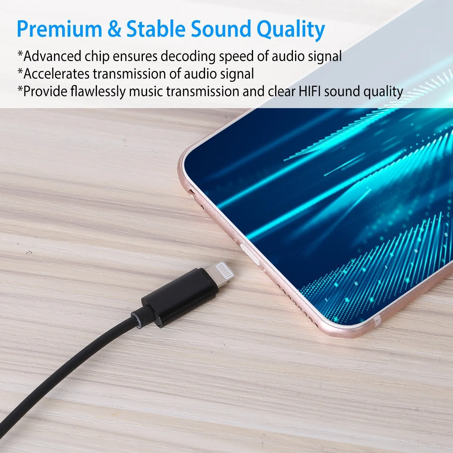 iOS 8 Pin to 3.5mm Aux Audio Adapter Cord