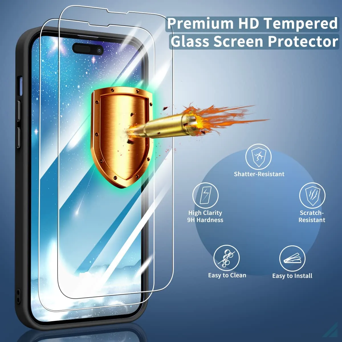 iPhone 14 Pro Case, PMMA Clear Aluminum Button Cover Hybrid Protective Case Black