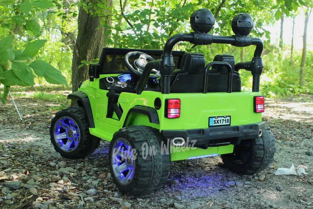 Jeep Wrangler Ride On Car 12V - 2 Seater - Lime Green