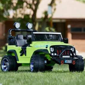 Jeep Wrangler Ride On Car 12V - 2 Seater - Lime Green