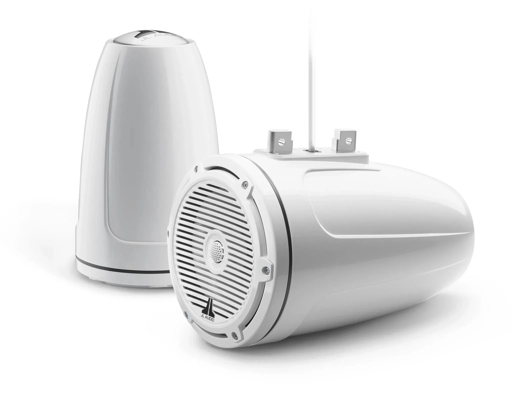 JL Audio M3 7.7in Enclosed Tower Speakers White Classic Grille