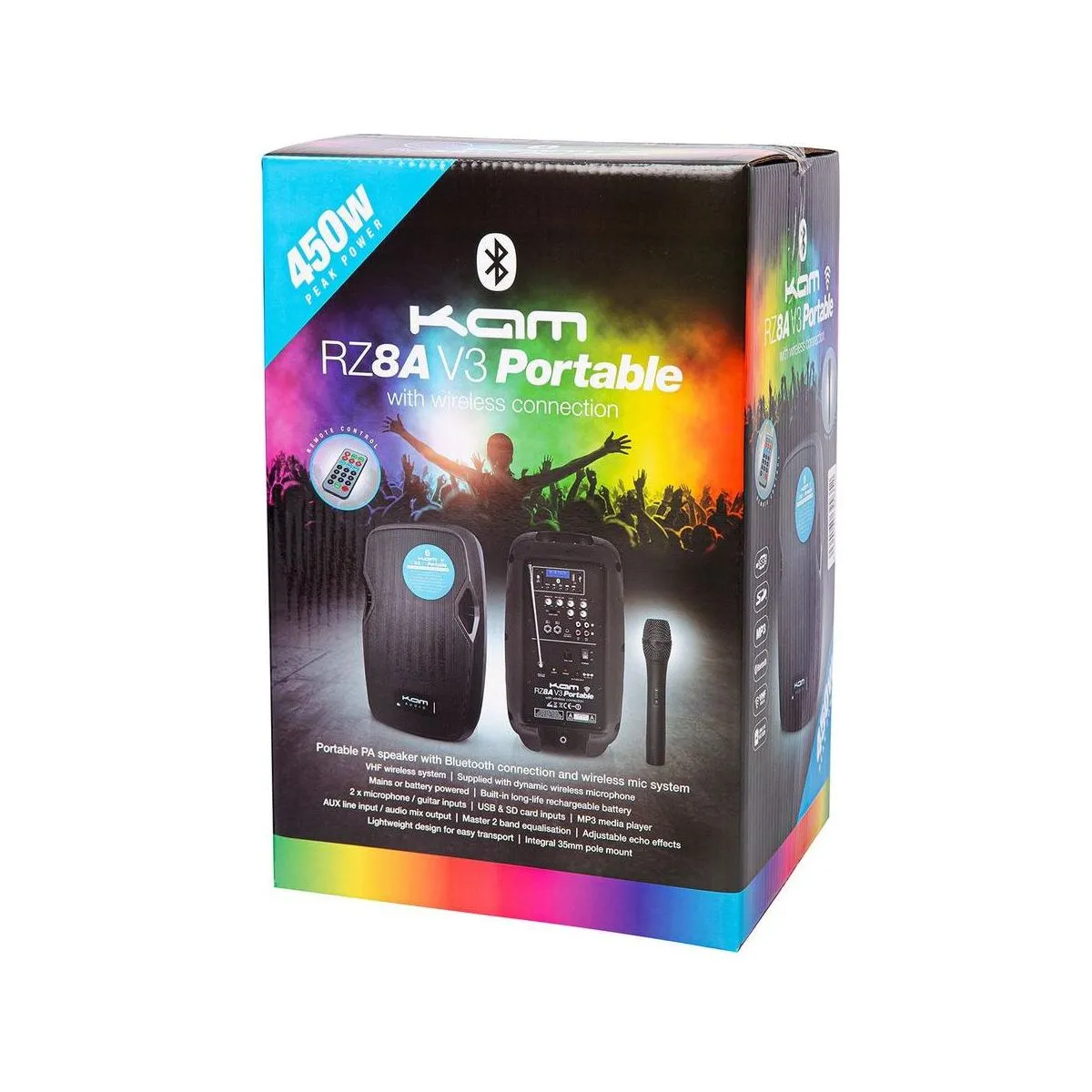 KAM Portable 8" Speaker with Bluetooth® ~ 450w