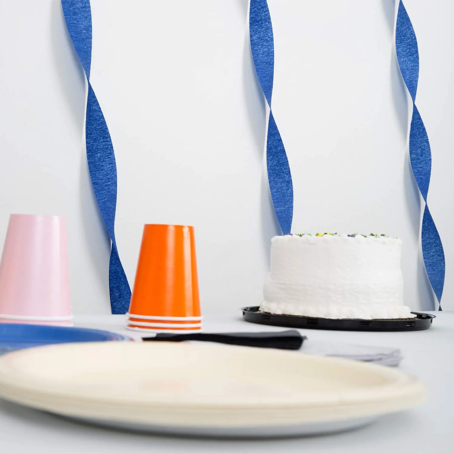 Kicko Navy Blue Crepe Streamers - 2 Pack, 162 Feet x 1.75 Inches - for Kids, Party Favors