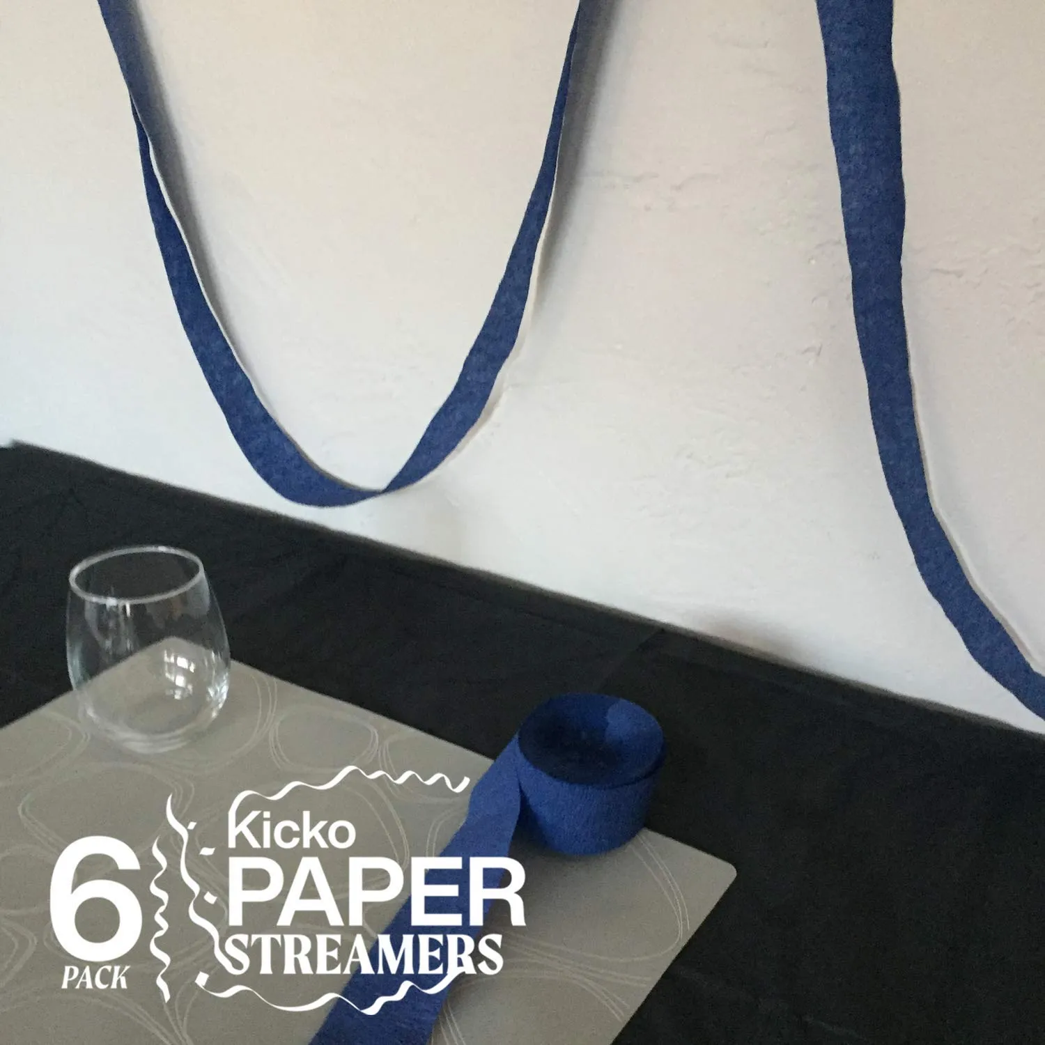 Kicko Navy Blue Crepe Streamers - 2 Pack, 162 Feet x 1.75 Inches - for Kids, Party Favors
