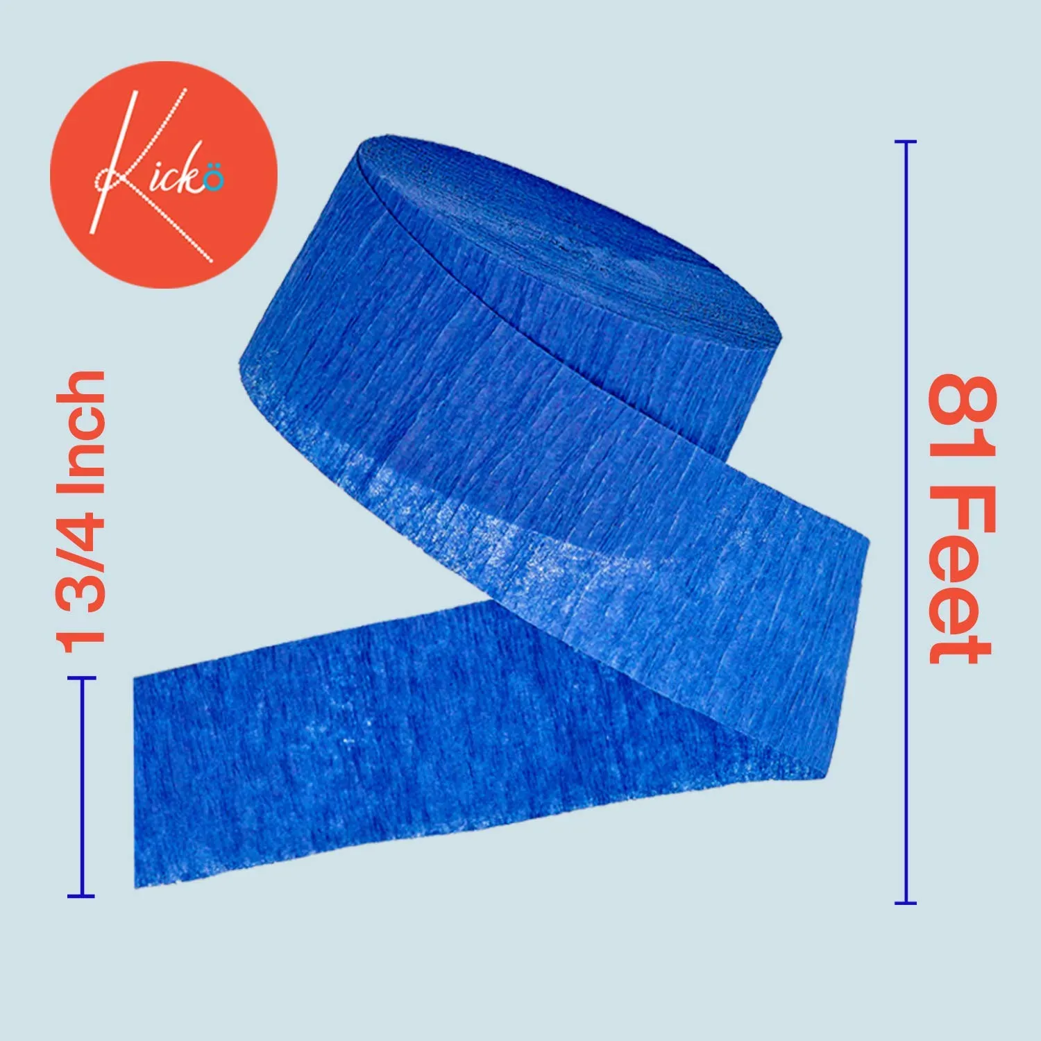 Kicko Navy Blue Crepe Streamers - 2 Pack, 162 Feet x 1.75 Inches - for Kids, Party Favors