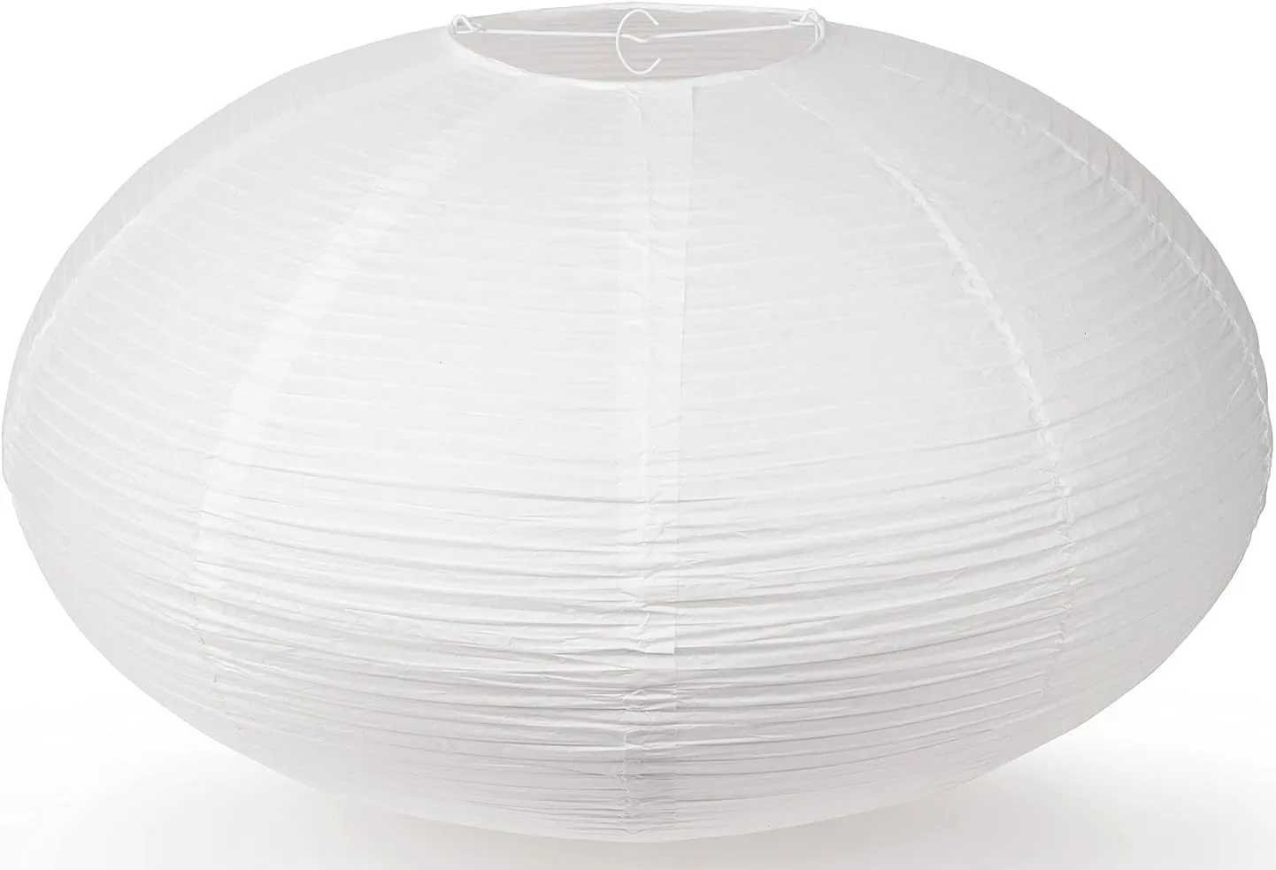 Large Oval Shaped Premium Fine Line Paper Lantern, White (22"W x 13")