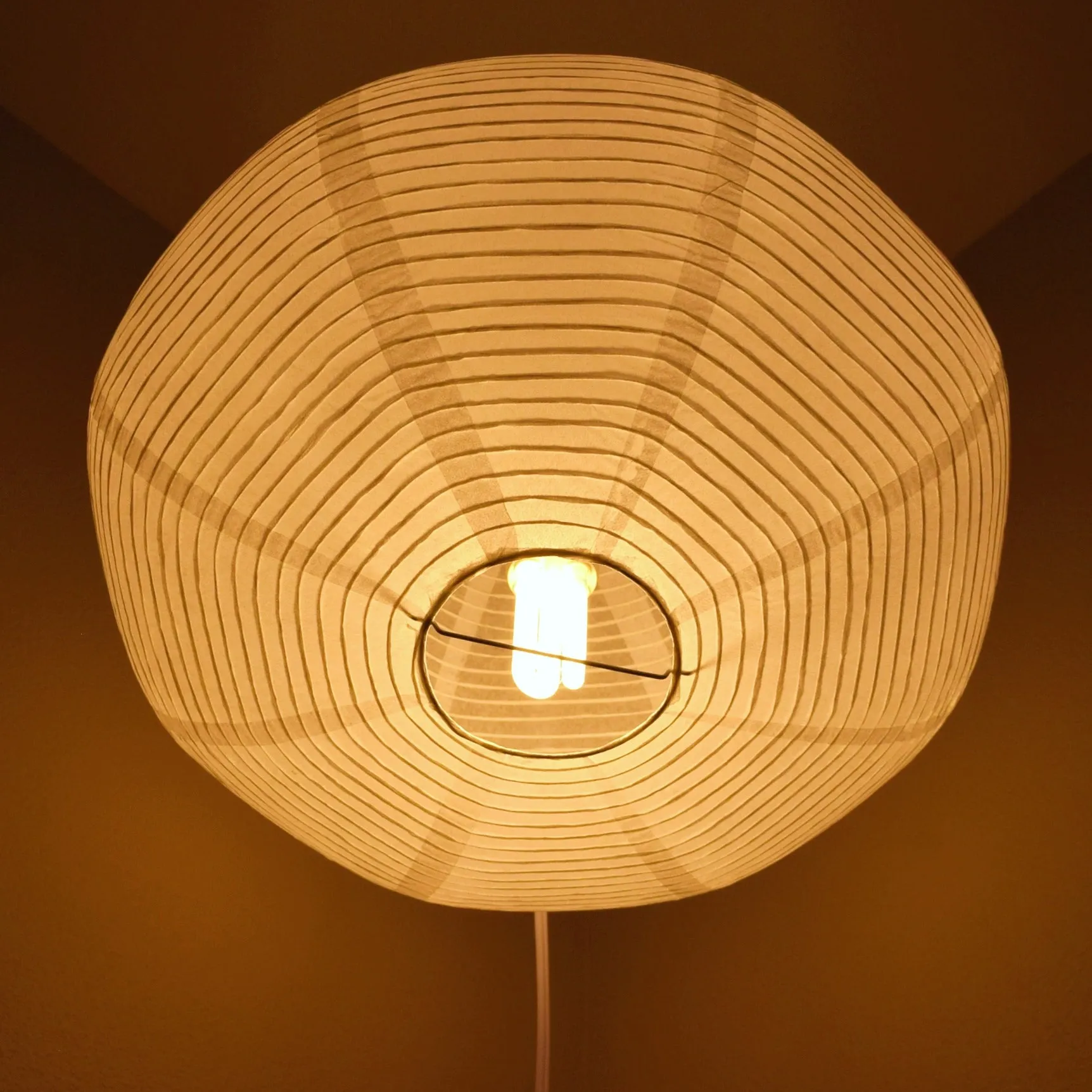 Large Oval Shaped Premium Fine Line Paper Lantern, White (22"W x 13")