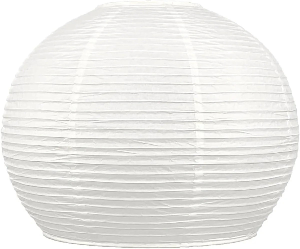 Large Spherical Dome Shaped Premium Fine Line Paper Lantern Lampshade, White (20"W x 15"H)