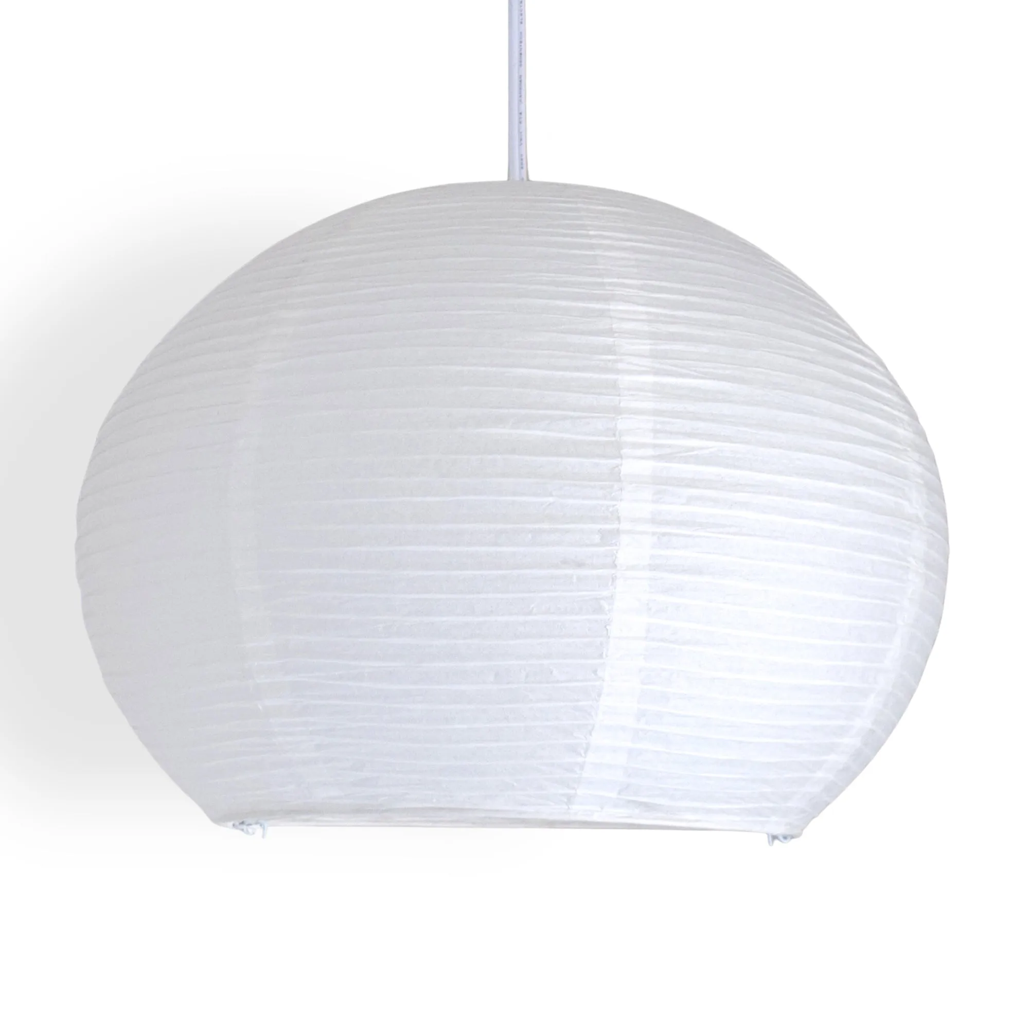 Large Spherical Dome Shaped Premium Fine Line Paper Lantern Lampshade, White (20"W x 15"H)
