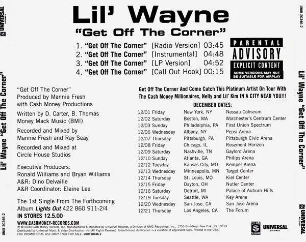 Lil Wayne - Get Off The Corner (CD, Single, Promo) (NM or M-)