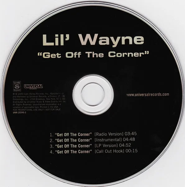 Lil Wayne - Get Off The Corner (CD, Single, Promo) (NM or M-)