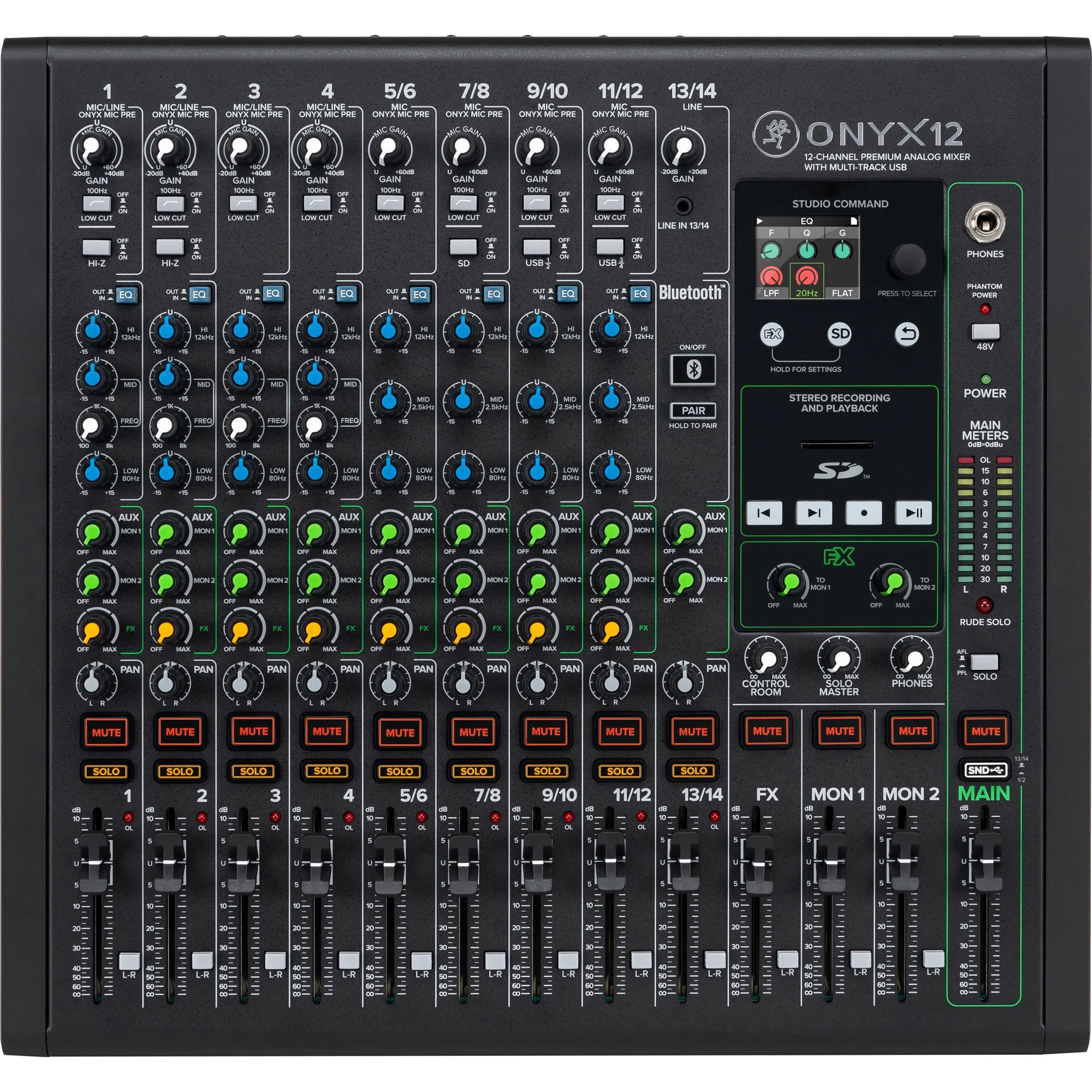 Mackie ONYX12 12-Channel Premium Analog Mixer with Multi-Track USB
