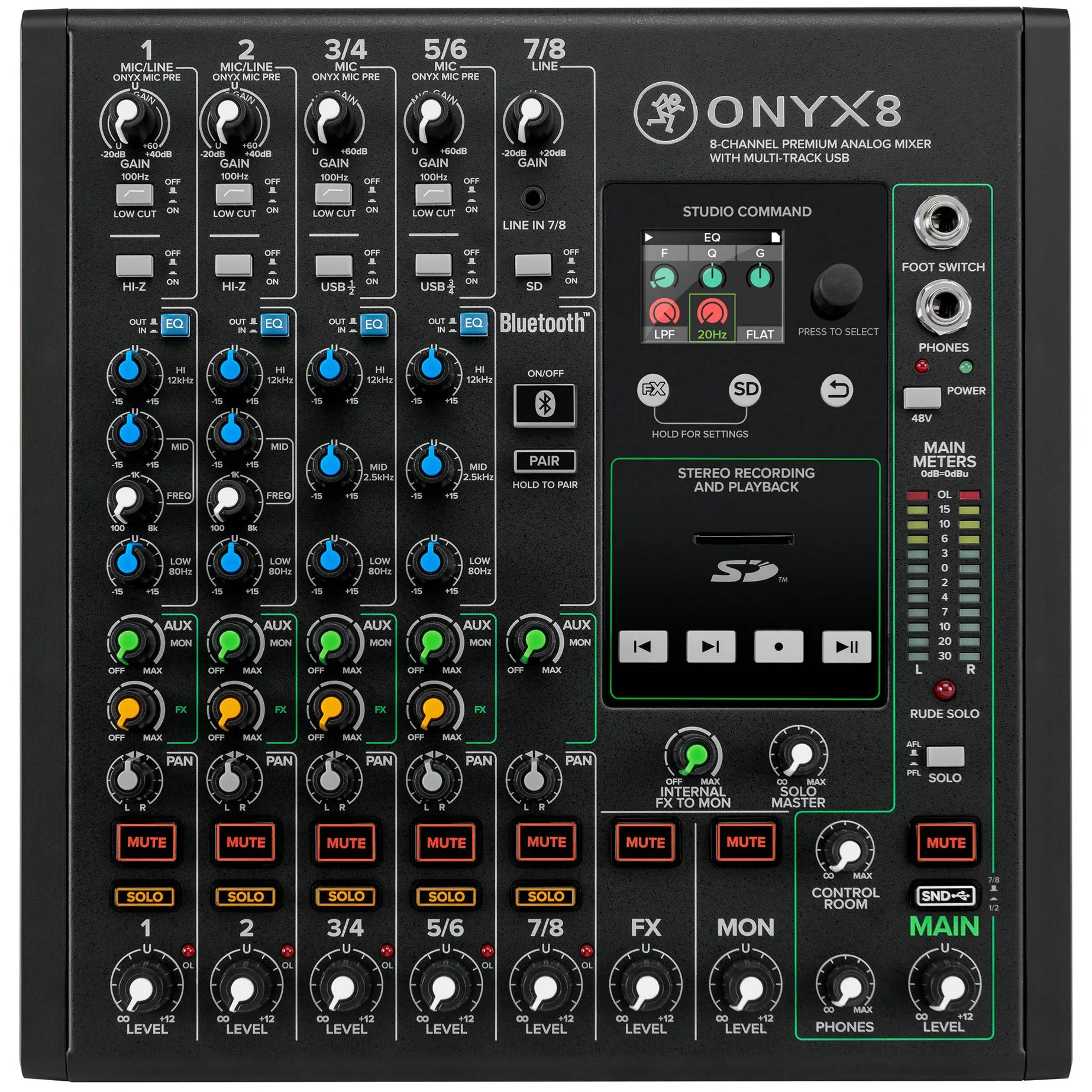 Mackie ONYX8 8-Channel Premium Analog Mixer with Multi-Track USB