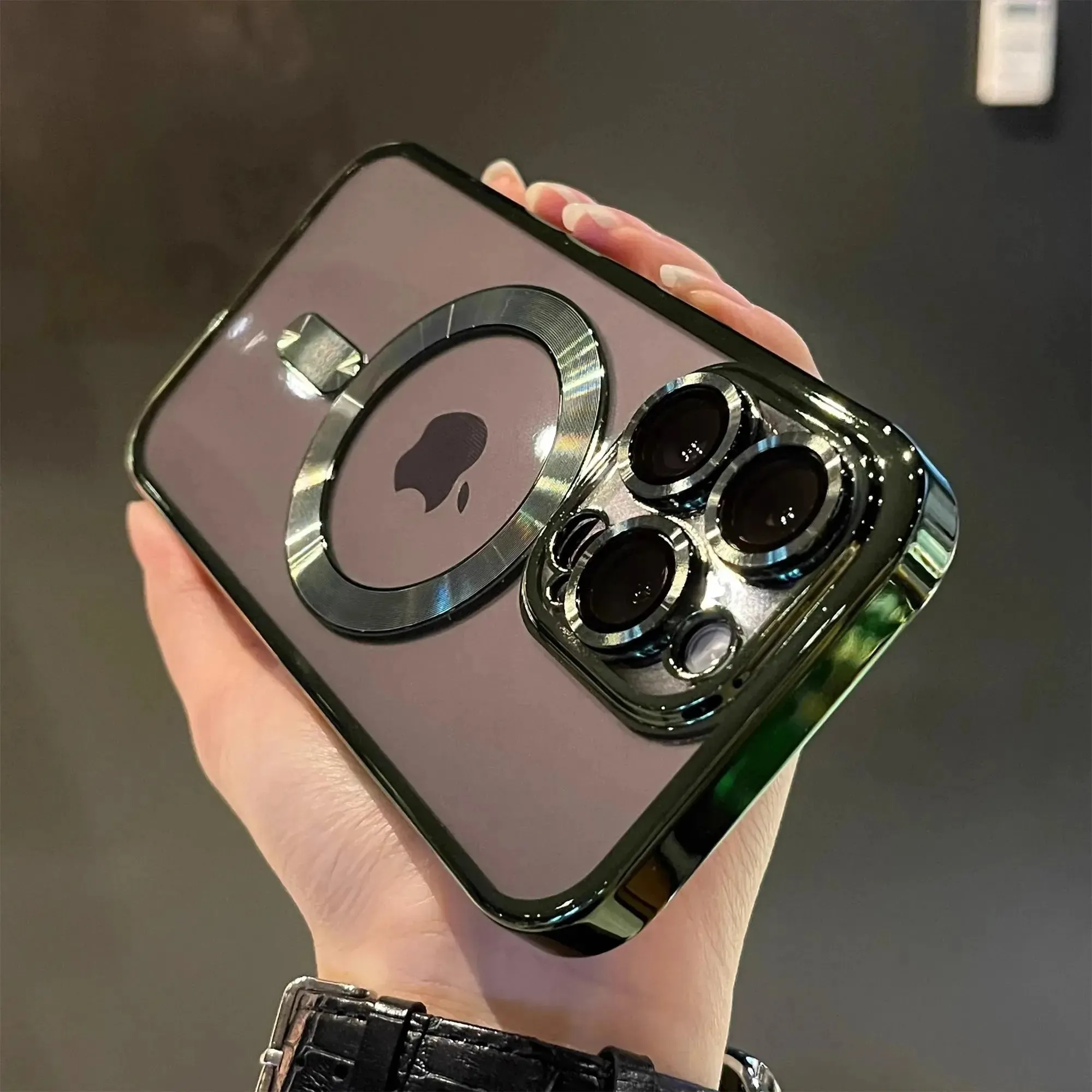Magsafe Compatible Case Luxury Magnetic Plating Clear Case For Magsafe Wireless Charging iPhone 11 12 13 14 15 16 Pro Max Plus Shockproof Silicone Cover