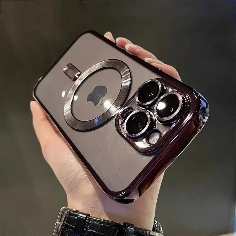 Magsafe Compatible Case Luxury Magnetic Plating Clear Case For Magsafe Wireless Charging iPhone 11 12 13 14 15 16 Pro Max Plus Shockproof Silicone Cover