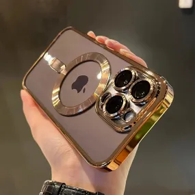 Magsafe Compatible Case Luxury Magnetic Plating Clear Case For Magsafe Wireless Charging iPhone 11 12 13 14 15 16 Pro Max Plus Shockproof Silicone Cover