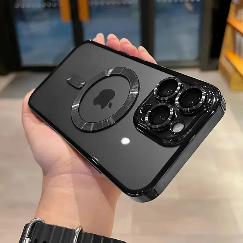 Magsafe Compatible Case Luxury Magnetic Plating Clear Case For Magsafe Wireless Charging iPhone 11 12 13 14 15 16 Pro Max Plus Shockproof Silicone Cover