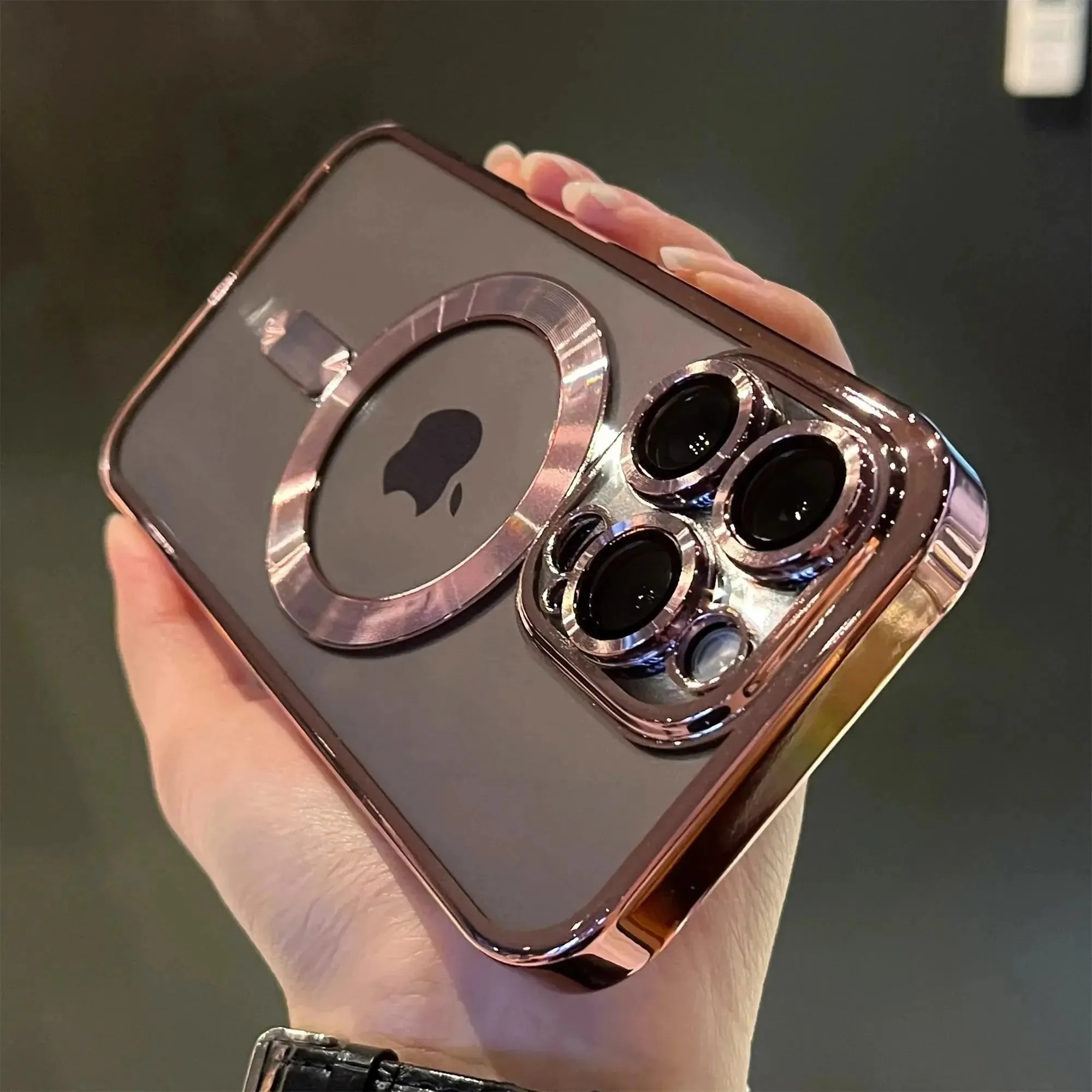 Magsafe Compatible Case Luxury Magnetic Plating Clear Case For Magsafe Wireless Charging iPhone 11 12 13 14 15 16 Pro Max Plus Shockproof Silicone Cover