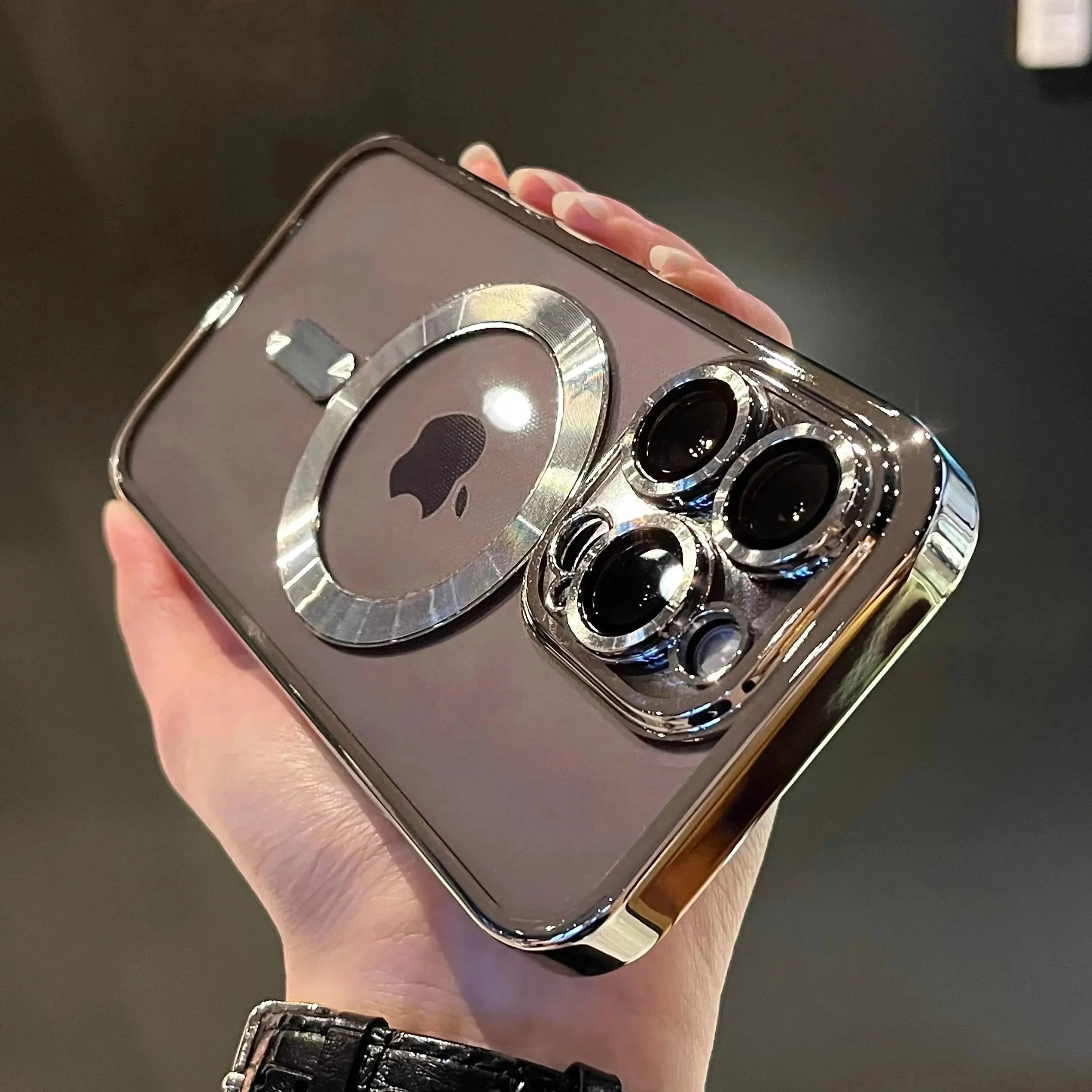 Magsafe Compatible Case Luxury Magnetic Plating Clear Case For Magsafe Wireless Charging iPhone 11 12 13 14 15 16 Pro Max Plus Shockproof Silicone Cover
