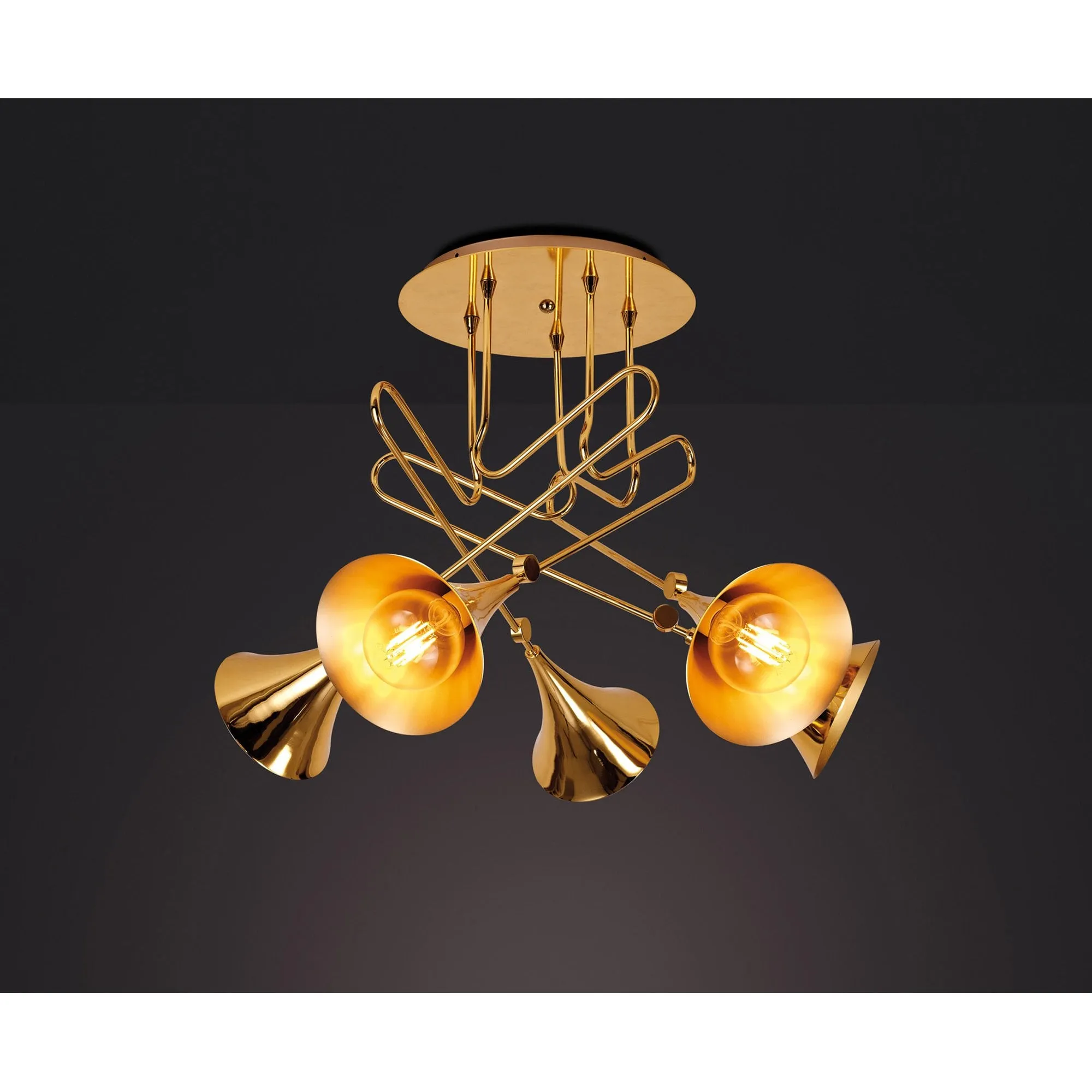 Mantra M5897 Jazz Oro Pendant 5 Light Polished Gold