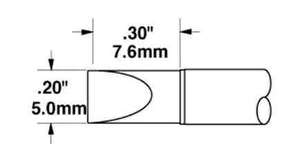 Metcal STTC-117 700 Series Chisel Solder Cartridge, 5.0 x 7.6mm