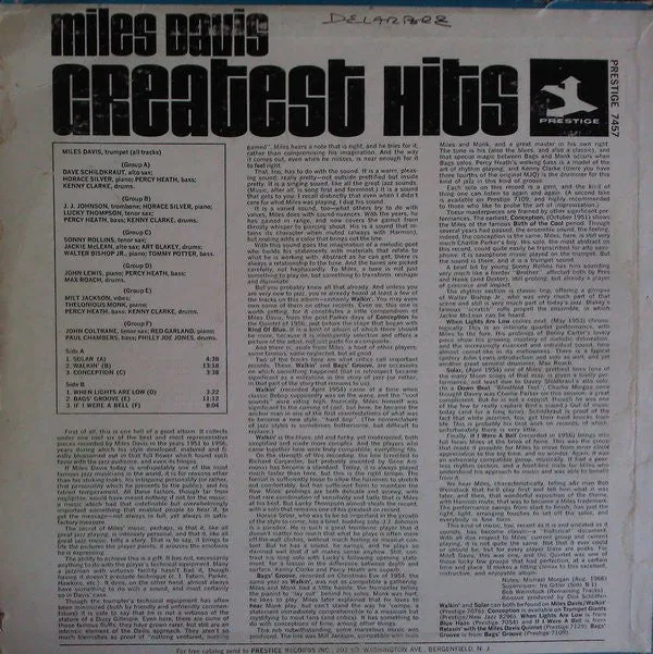 Miles Davis - Greatest Hits (LP, Comp, Mono) (VG)