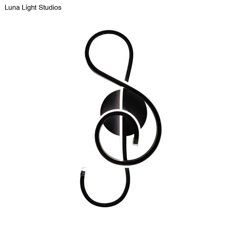Modern Acrylic LED Wall Light Fixture - Music Note Design for Living Room