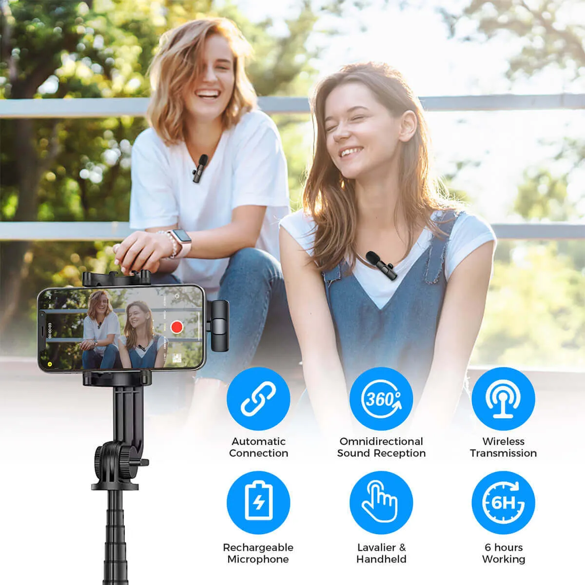 Moman CP1X Lavalier Microphone for Phone with Lightning or Type-C Plug